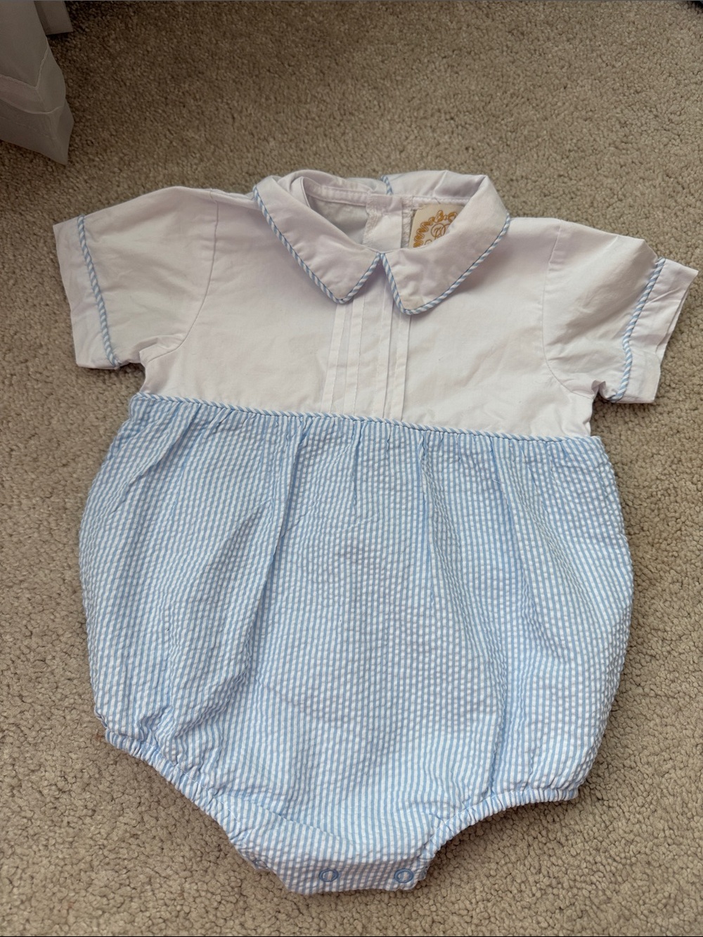 TBBC Blue & White Bubble with Peter Pan Collar